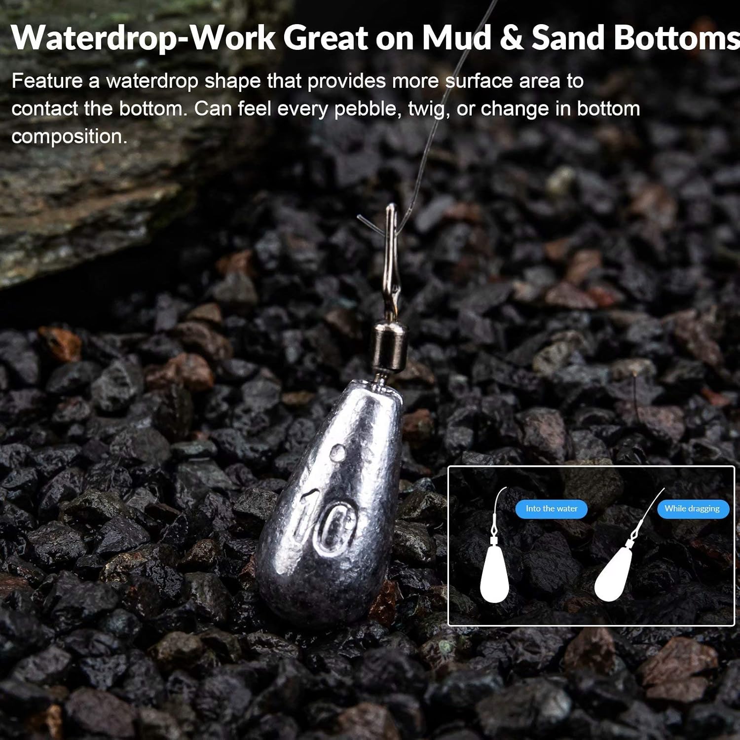 thkfish Fishing Weights Fishing Sinker Drop Shot Weights Fishing Weights Kit Drop Shot Rig Fishing Weights B-Waterdrop Shape 28pcs : Sports & Outdoors