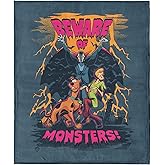 Scooby-Doo Beware of Monsters Silk Touch Sherpa Throw Blanket, 50 x 60 Inches – Official Warner Bros Licensed, Ultra-Soft Fleece with Vampire Design
