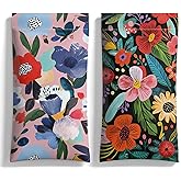 CONQUACKULATIONS Eyeglasses Sunglasses Case PU Soft Squeeze Top Glasses Pouch for Women Floral Pattern Portable Anti Scratch