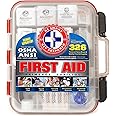Amazon.com: First Aid Kit Hard Red Case 326 Pieces Exceeds OSHA and ...