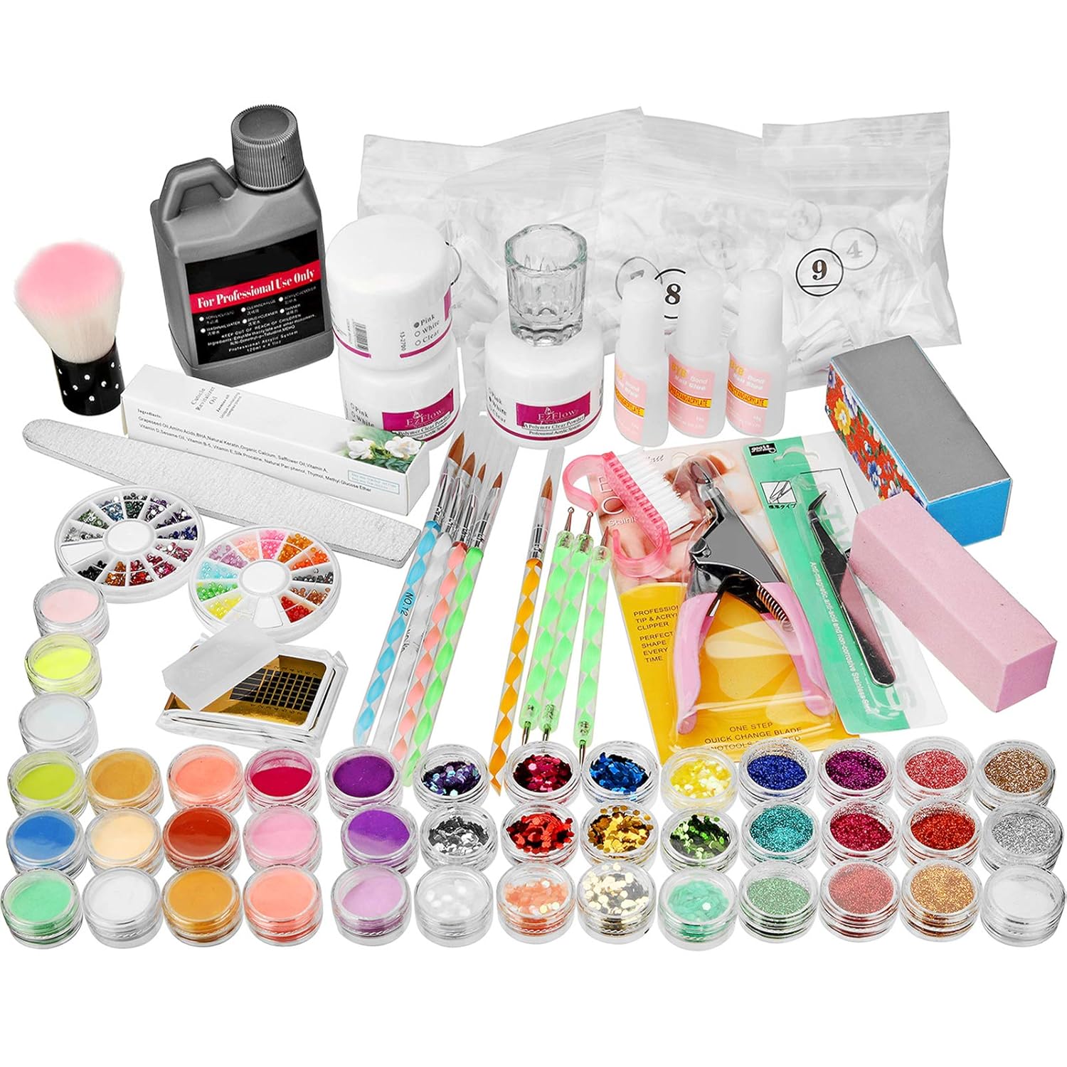 Janolia Acrylic Nail Kit, 42 Colors Professional Nail Art