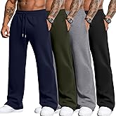 Evervibe 4 Pack Men's Big and Tall Sweatpants Thin Athletic Workout Joggers Baggy Lounge Drawstring Plus Pants with Pockets