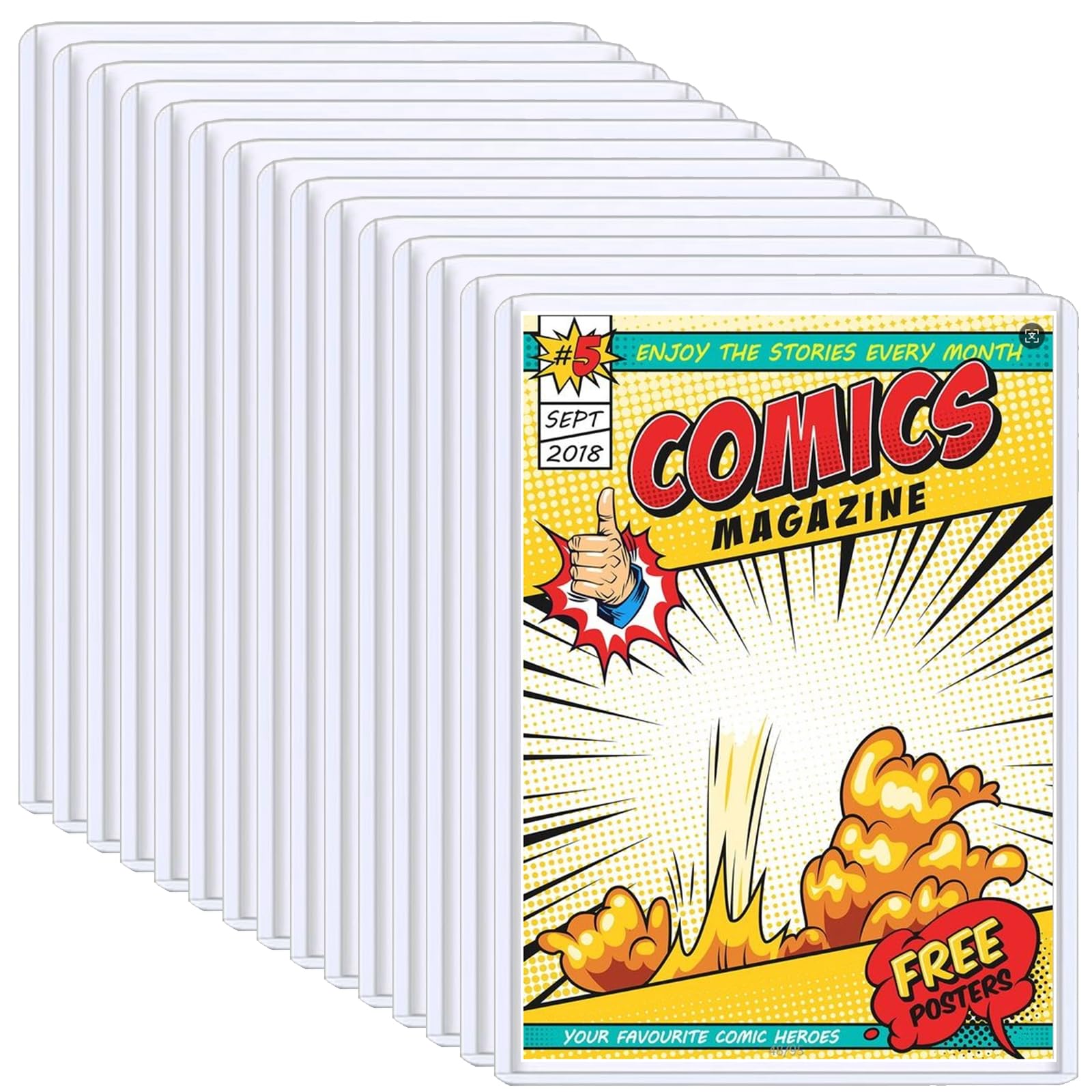 Photo 1 of 20Pack Comic Book Toploaders - 7.6x11 Inch Premium PVC Hard Sleeves for Current & Silver Age Comics | Crystal Clear Protection | Display, Storage & Collection Holder