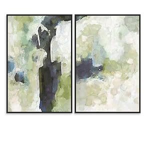 SIGNWIN 2 Piece Framed Canvas Wall Art Minimalism...