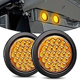 Nilight 4Inch Round Trailer Tail Light 2PCS 24LED