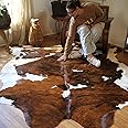 Appaloosa Cowhides Genuine Cowhide Rug - Natural Leather Hide Rugs for Living Room & Area Rug for Bedroom - Real Cowhide Rug for Rustic Home Decor - Medium Tricolor Cowhide Rugs Collection