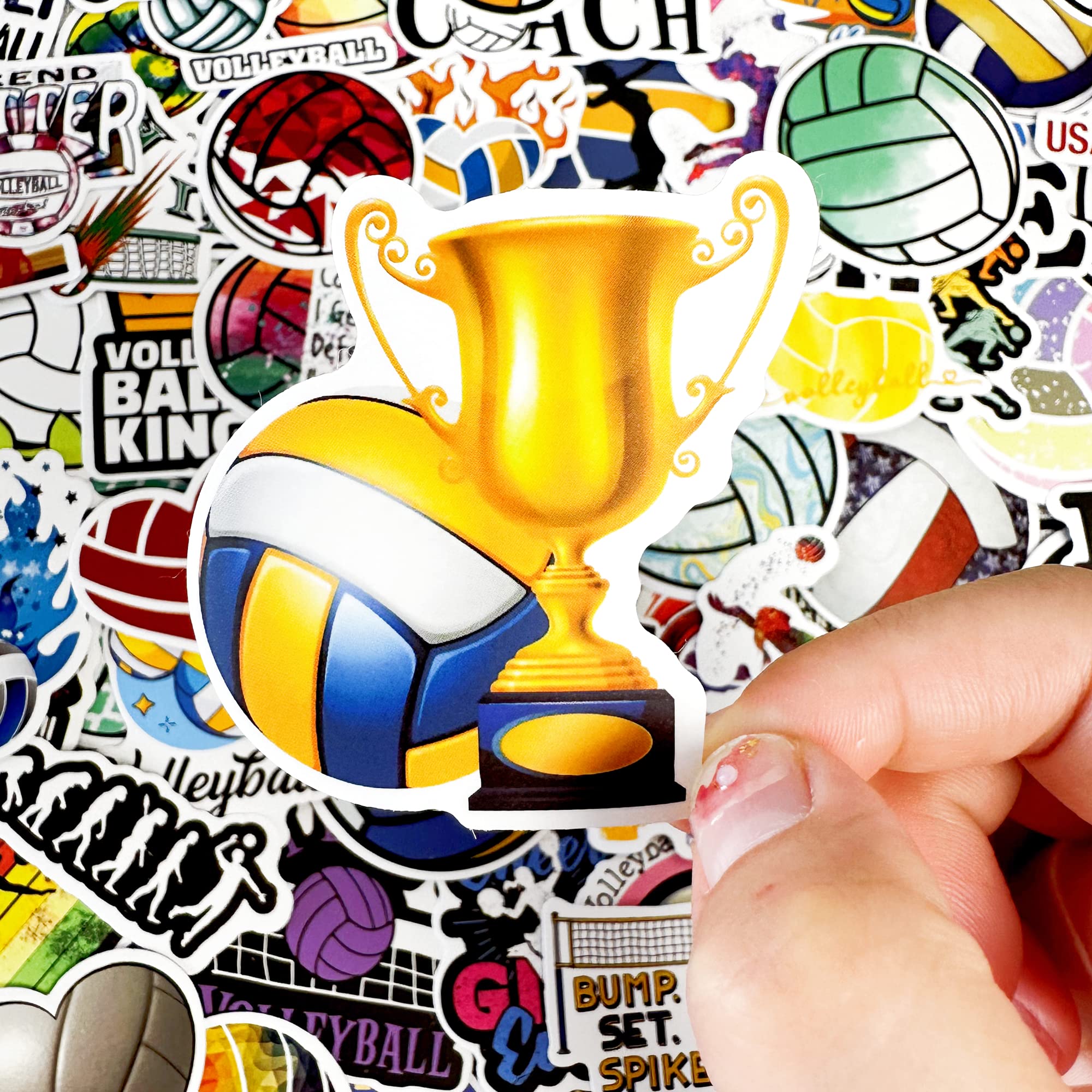 AOWDIAO 200 Pcs Volleyball Vinyl Stickers for Water Bottle Volleyball Gifts & Stuff for Teen Girls