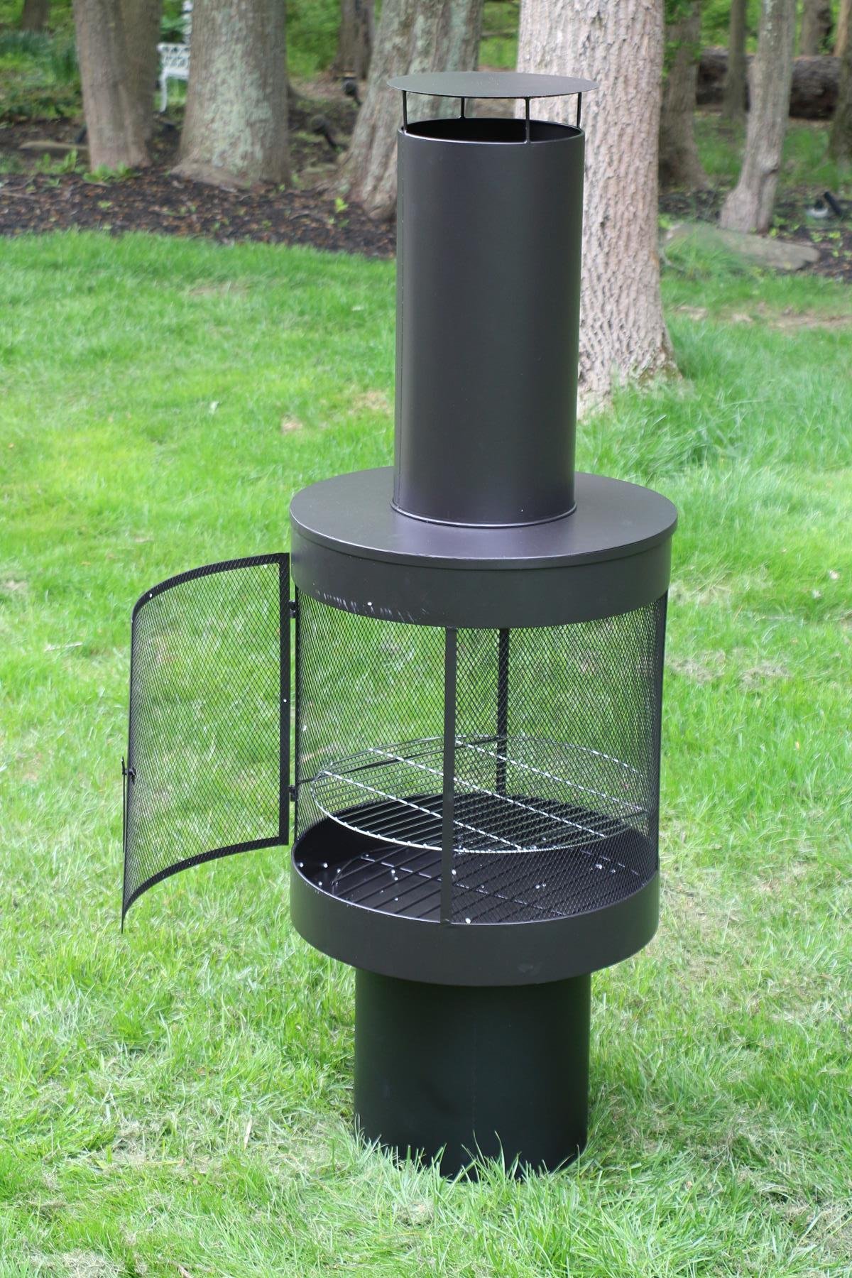 Oliver and Smith Large Iron Outdoor Round 360 Degree Patio Chiminea