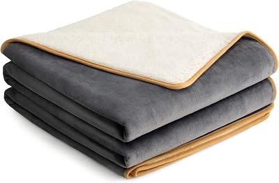 LE SURE Waterproof Fleece Blanket 274x218cm Reversible Grey