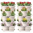 VIVOSUN 5 Tier Vertical Gardening Stackable Planter For Strawberries Flowers Herbs Vegetables Brown