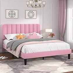 VECELO Queen Size Bed Frame with Upholstered