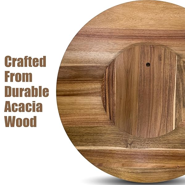 20” ACACIA WOODEN LAZY SUSAN FOR TABLE TOP,LARGE LAZY SUSAN FOR DINING TABLE,TABLE TURNTABLE STORAGE,EXTRA LARGE LAZY SUSANS ORGANIZER WITH DURABLE,TURNING TURNTABLE FOR CABINET,COUNTERTOP OR PANTRY
