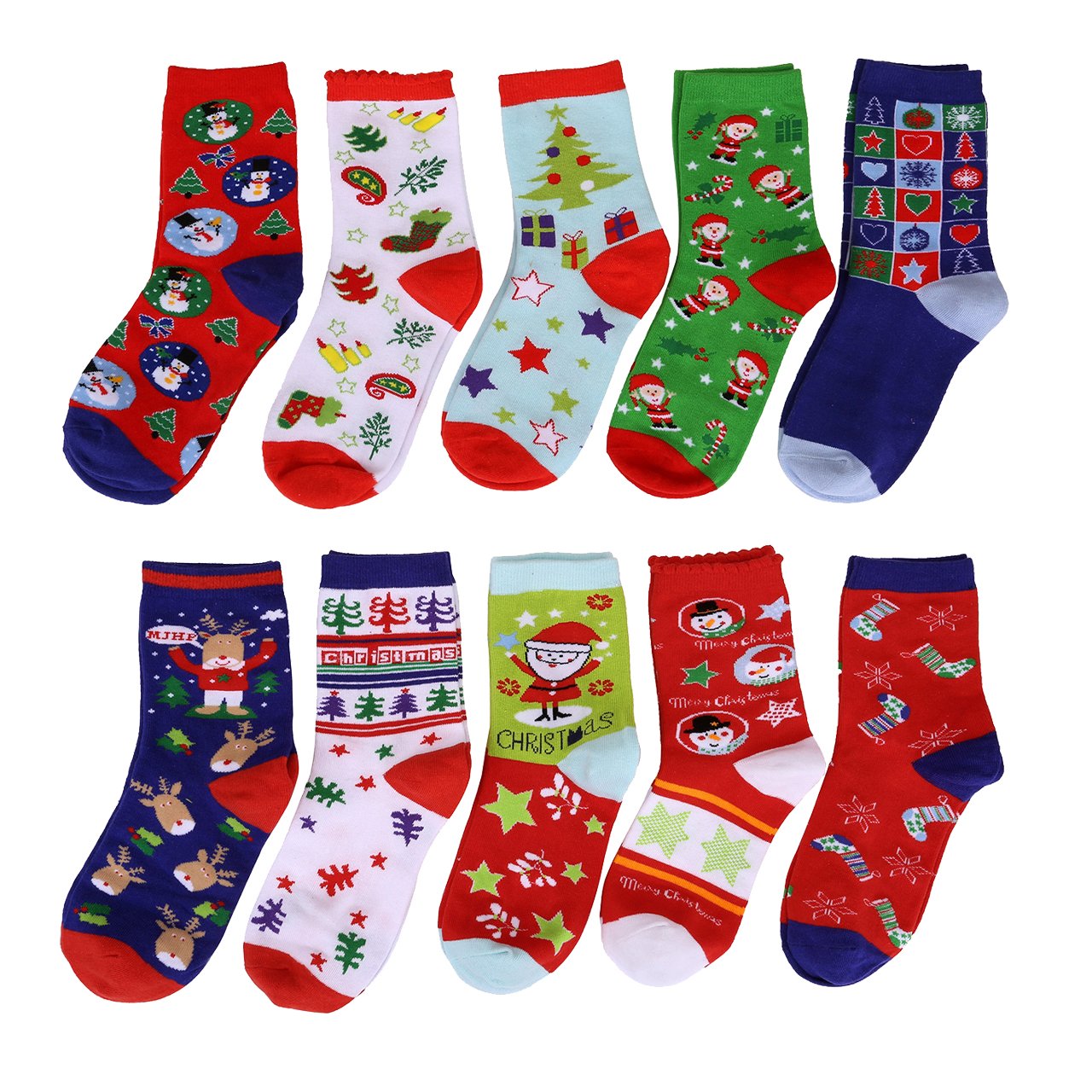 CHIC DIARY 5 Pairs Women Girls Christmas Holiday Stocking Socks With Gift Box (Gift box #03(01&02))