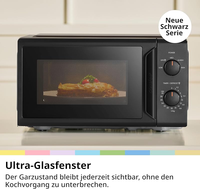 CMO-MP012ND(BK) Mikrowelle 20L, 700W, 5 Leistungsstufen, Drehteller, Auftaufunktion, Freistehend, Schwarz