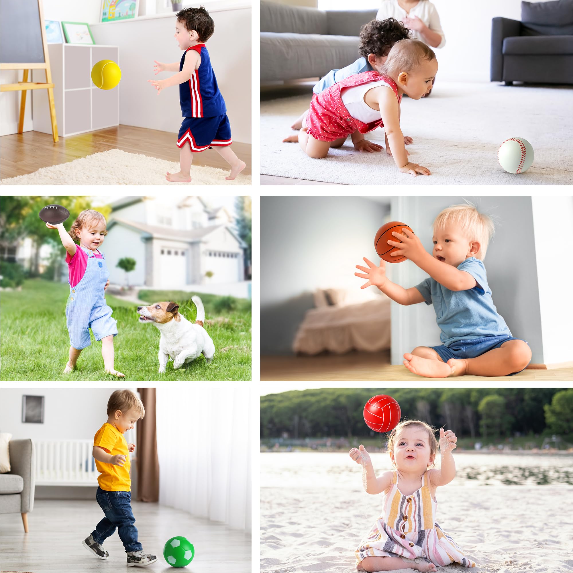 Billeeit Mini Sports Balls Set for Toddler 1-3, Sports Bag for Kids, Include 1 Each of 3.5