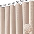 Dynamene Long Fabric Shower Curtain - 78 inch Long Waffle Weave Weighted Cloth Shower Curtains for Bathroom, Neutral Heavy Duty Hotel Spa Luxury Bath Curtain Set with 12 Hooks, 72x78, Blush Pink