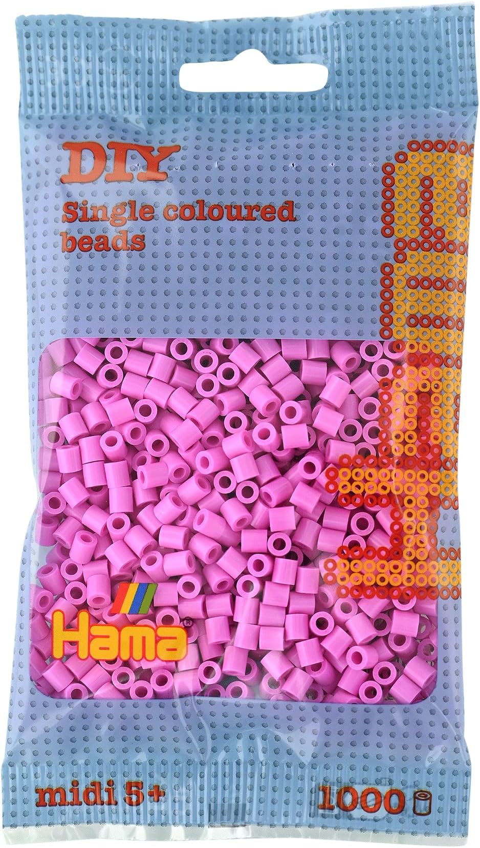 Hama 207-48 Beads Pastel Pink 1000 Midi Beads Brand New