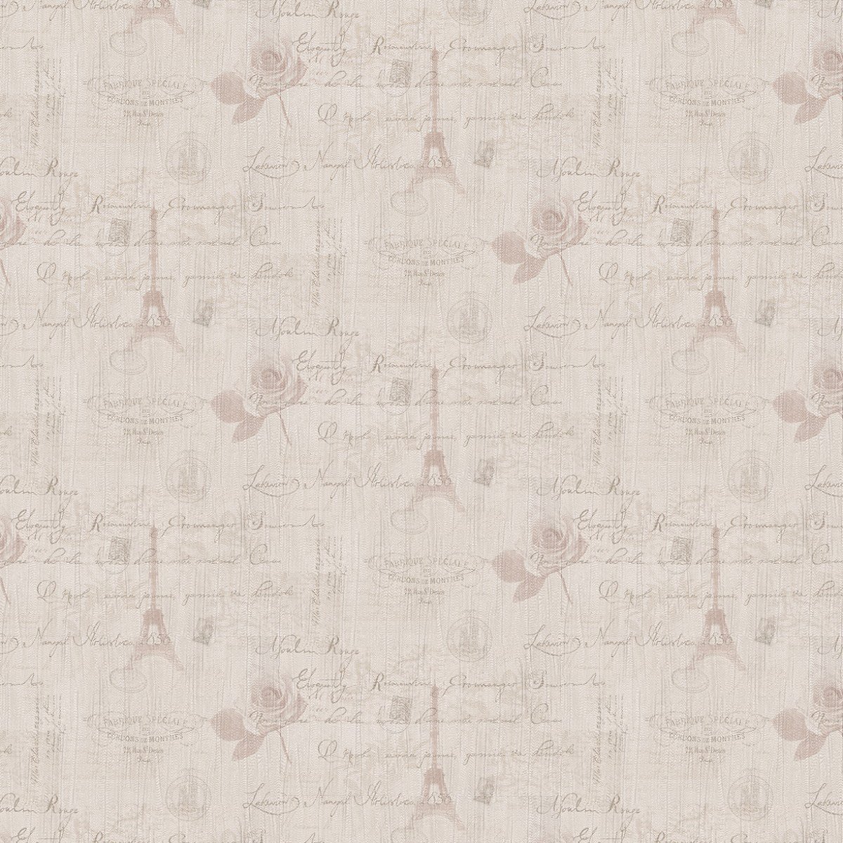 MyTinyWorld Pack of 5 Dolls House Pale Red Vintage French Themed Wallpaper Sheets