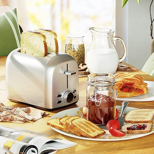 Tognutel Toaster Slice Stainless Steel Slots Toaster for