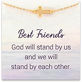 STORYJEWELLERY Friend Bracelet, Friendship Gifts for Women, Birthday Valentines Day Gifts for Friend, Bestie Bracelets, BFF Gift, Friendship Jewelry, Gold Plated Cross Bracelet