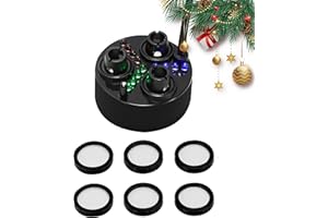 Mxmoonant 3 Head Ultrasonic Mist Maker LED Pond Fogger 1500ml/H Halloween Mister with 6 Ceramic Discs for Water Pond Aquarium Rockery Sink Black Plastic