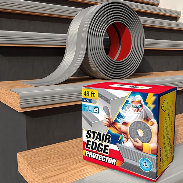 STAIR EDGE PROTECTOR 48 FT – GRAY RUBBER...