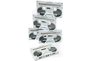 FYDELITY Boombox Cassette Tape Blank Cassette Tapes for Recording Blank Audio Tapes Clear Audio Cassette Tape Color Cassettes Tapes Empty Cassette Tape Recordable Tapes- 5 Pack 60 Minute