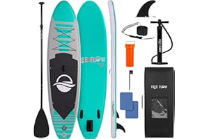 SereneLife Ultra-Light Inflatable Stand Up Paddle Board with Premium SUP Accessories - Extra Wide Stable Design with Non-Slip EVA Deck Pad for Youth and Adults of All Skill Levels - 275 lbs Capacity