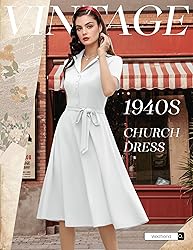 Wedtrend 50s Womens Dresses Modest 1940s Vintage