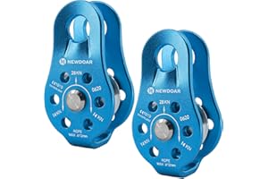 NewDoar Fixed Plate Micro Pulley,28KN CE Certified General Purpose Small Aluminum Rope Pulleys for Climbing/Aloft Work/Rappelling/Rescue Etc