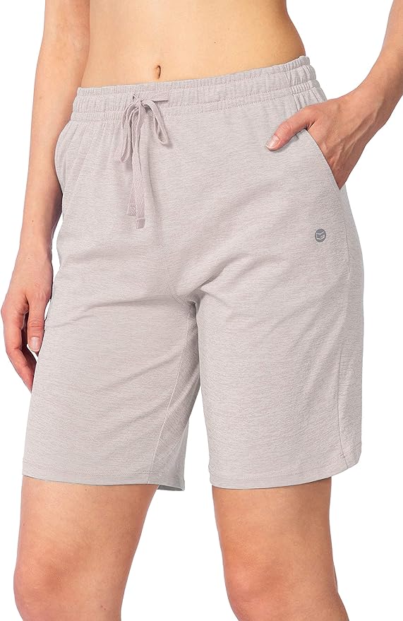 G Gradual Women's Bermuda Shorts Jersey Shorts with Deep Pockets 7" Long Shorts for Women Lounge