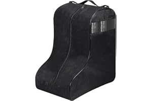 Clysee 1 Pc Boot Bags for Cowboy Boots Portable Storage Bag for Travel Long Tube Shoes Bags Men Tall Shoe with Handle for Home Travel (Black)