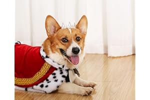 Lovelyshop Pet Series Gold Plated Royal Rhinestone Pearl Full Round Dog/Cat Crown for Rolyal Family Costume Hair Accessories-Medium Size