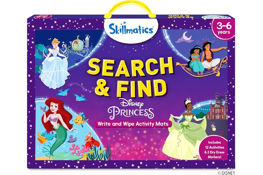 Skillmatics Search and Find Disney Princess Educational Game - Reusable Preschool Learning Activity, Perfect for Toddlers & K