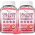 (2 Pack) 1200 mg Calcium Citrate Gummies Supplements for Women & Men,Pure Calcium Citrate Gummies for Bone, Muscle & Immune Support - Easy to Digest, Sugar Free,Vegan,Peach Flavor,60 Day Supply