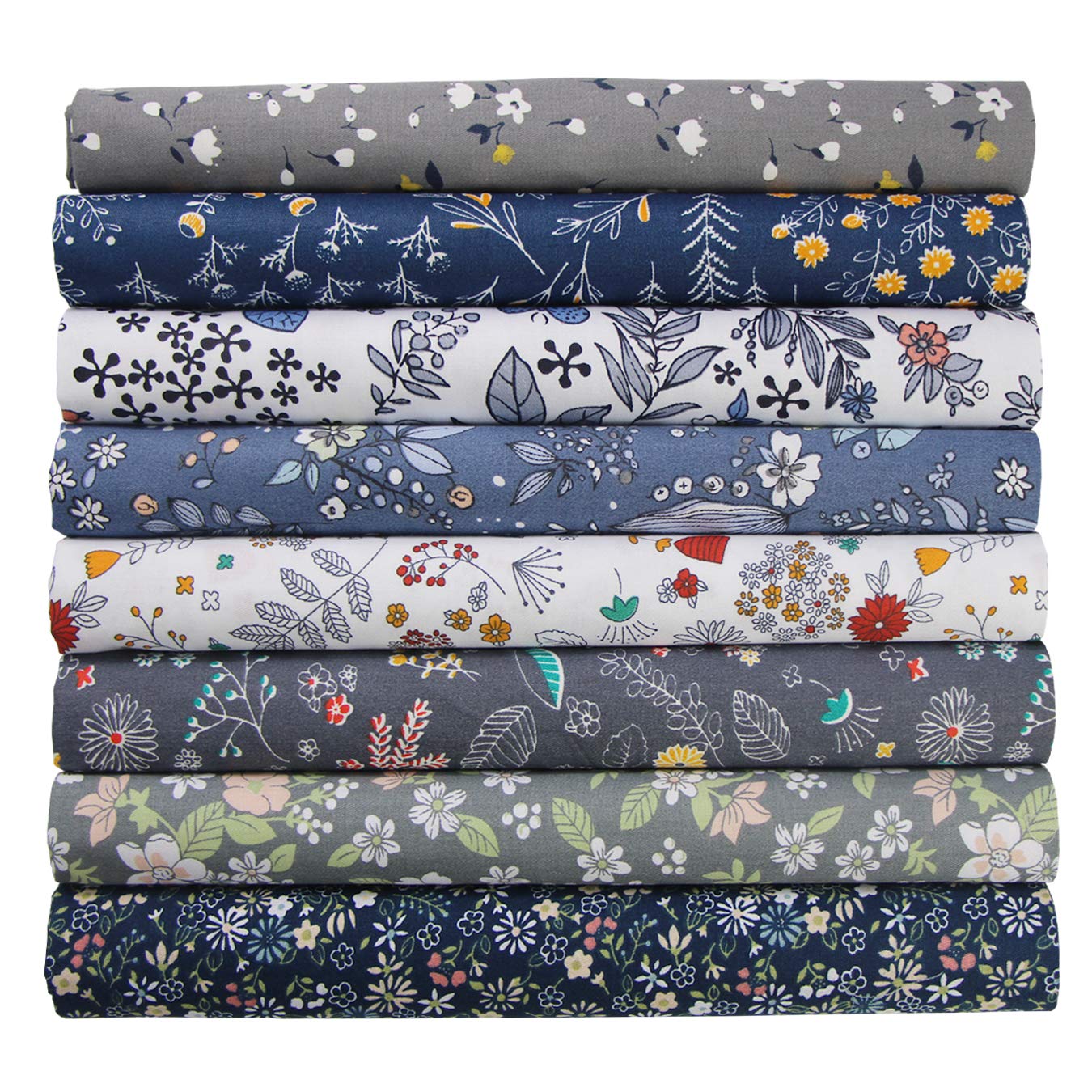 aufodara 8pcs Cotton Fabric Squares Patchwork 50 x 50cm Sewing Quilting Bundle DIY Crafting Fabric (Colors A) โ image 1