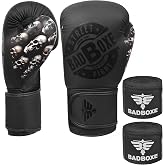 Badboxe Boxing Set with Free Hand Wraps, MMA Gloves Best for Daily Workout Hide Leather