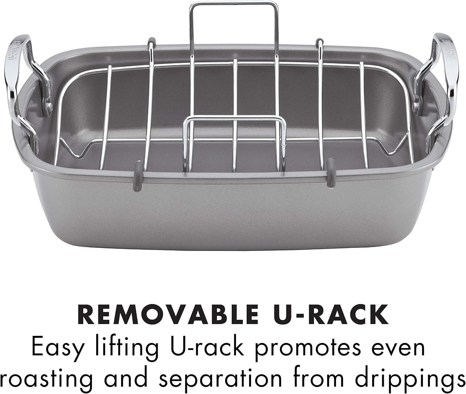 Circulon Nonstick Roasting Pan / Roaster with Rack - 17 Inch x 13 Inch, Gray: Roasting Pans: Kitchen & Dining