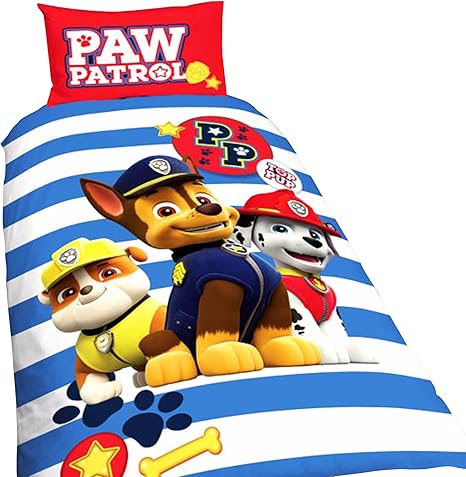 Amazon パウ パトロール Paw Patrol オフィシャル商品 子供用 リバーシブル キャラクター 掛け布団カバー 枕カバーセット イギリスシングル マルチカラー 布団セット オンライン通販