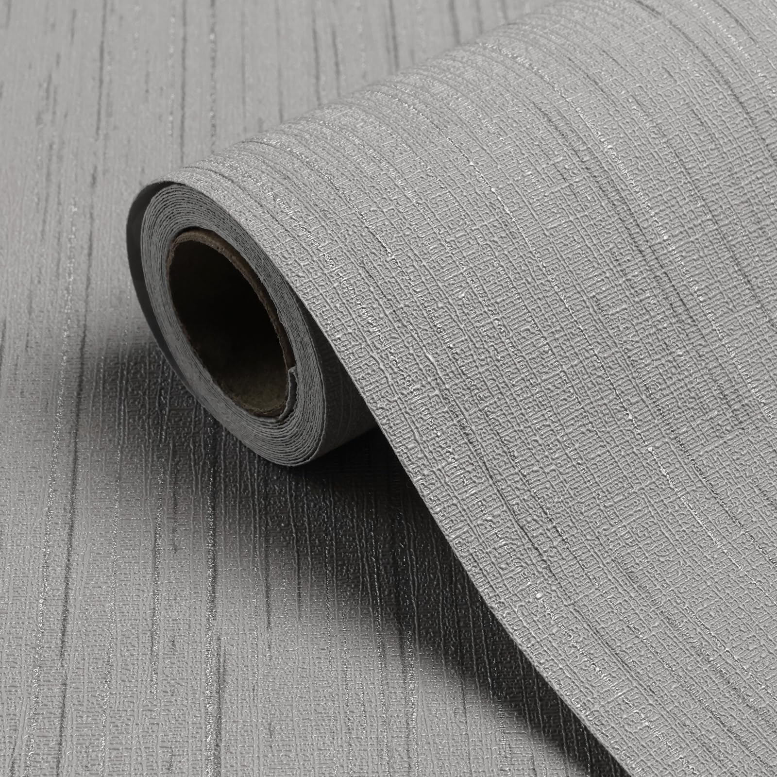 Photo 1 of Biyoee Grey Grasscloth Peel and Stick Wallpaper 15.7" X 120" Textured Self-Adhesive Contact Paper Linen Grasscloth Removable Wallpaper for Cabinets Counter Top Liners
