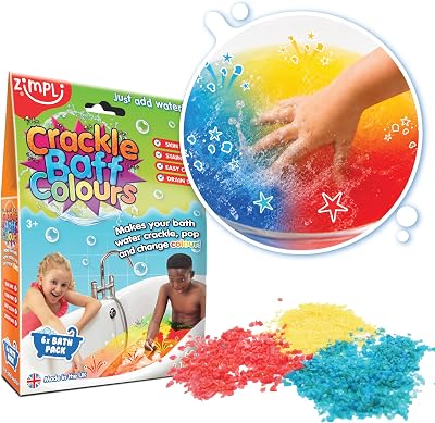 ZIMPLI Crackle Baff Colours Bath Pack 6 Red Blue Yellow Educational Toy
