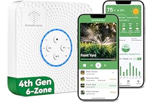 ImoLaza ET Master 4 Gen Smart Sprinkler Controller: Upgraded 6-Zone WiFi Irrigation Controller with Automated Watering, App Control, Smart Weather Skips and Fault Alerts