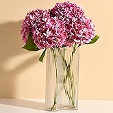 Real Touch Hydrangea Artificial Flowers 4PCS -20" Faux Hydrangea Flowers with Long Stem & Leaves - Realistic Fake Hydrangeas for Home Decor Floral Arrangements Wedding Bouquets Centerpieces (Rose Red)