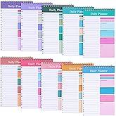 Molain 10 Pack Daily To Do List Notepad, Beautiful To Do List Note Pads Set 5" x 8" 30 Sheets Spiral Planner Checklist Notebook Work Notepads for Easy Daily Planning, Office Desk Supplies for Women