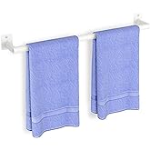 Bathroom Towel Bar, 24 Inch Towel Racks for Bathroom Wall Mounted, Heavy Duty Bath Hand Towel Holder Organizer, Modern Home Decor Towel Rod Bathroom Hardware Accessories, White