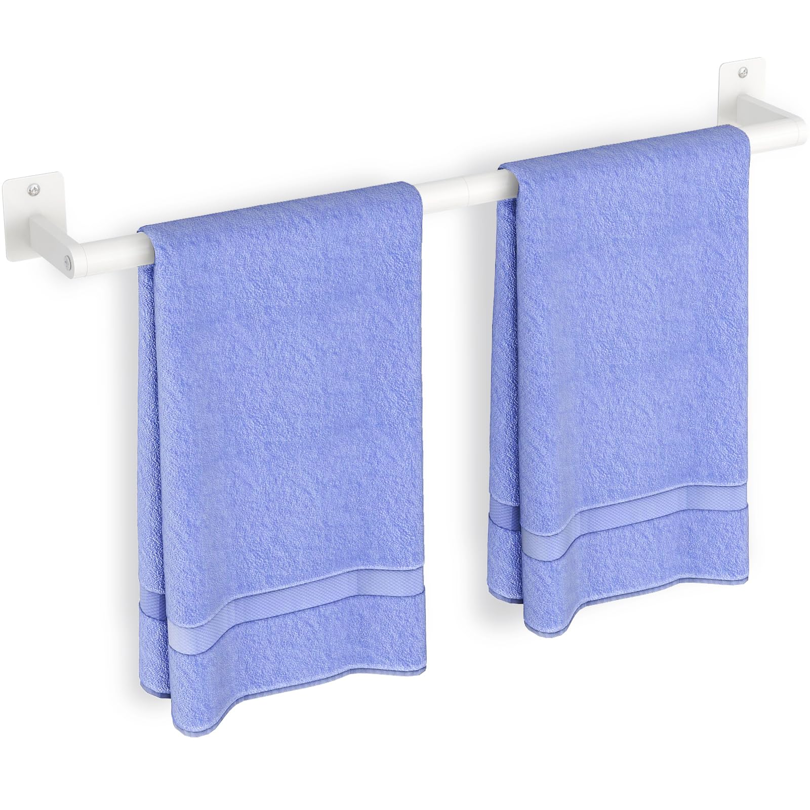 Photo 1 of Bathroom Towel Bar, 24 Inch Towel Racks for Bathroom Wall Mounted, Heavy Duty Bath Hand Towel Holder Organizer, Modern Home Decor Towel Rod Bathroom Hardware Accessories, White