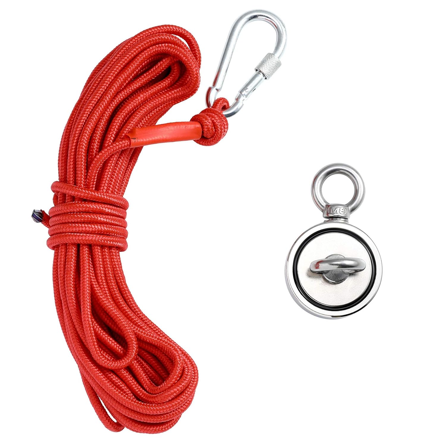 Magnete da Pesca a Doppia Faccia,VEVOR Forza di Trazione 907kg,Kit con Magnete al Neodimio,Grappino,Corda,Guanti e Bullone,Per Recuperi Fluviali | Leroy Merlin
