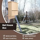 HERCHR Bat House Outdoor Wooden Shelter Nesting Box Easy Hang 11x7.5x3.3in view 7