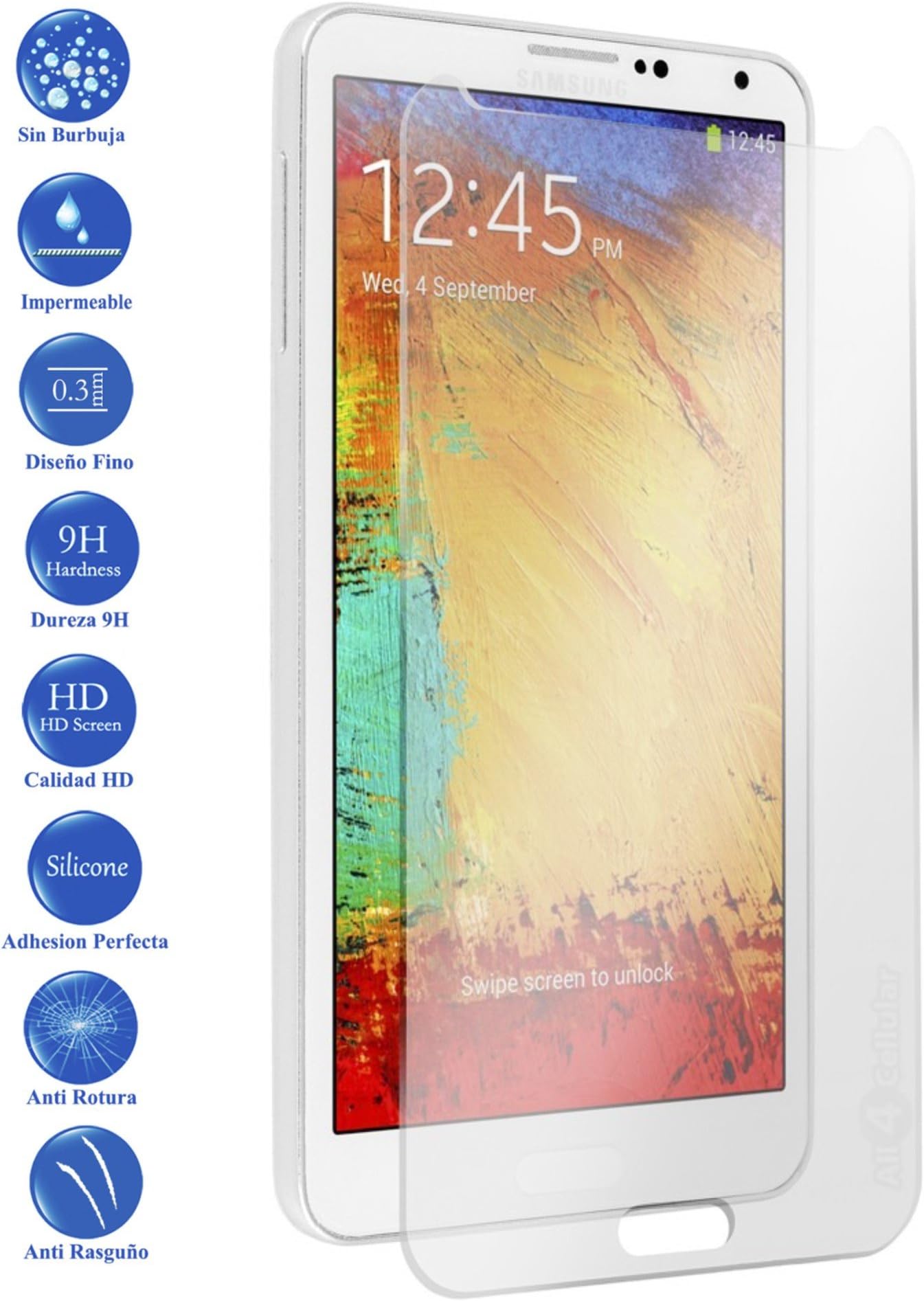 todotumovil Pack Pack of 3 x Screen Protector Premium Tempered Glass Protector for Samsung Galaxy Note 3 N9000