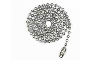 Glory Qin 30 Inches Stainless Steel Ball Chains & Matching connectors (#8, 5 Packing)